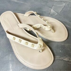 REBECCA MINKOFF Fiona Nude Studded Leather Sandals 9